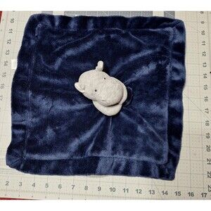 Carters Hippopotamus Hippo Fleece  Lovey Security plush stuffed toy Gray Blue